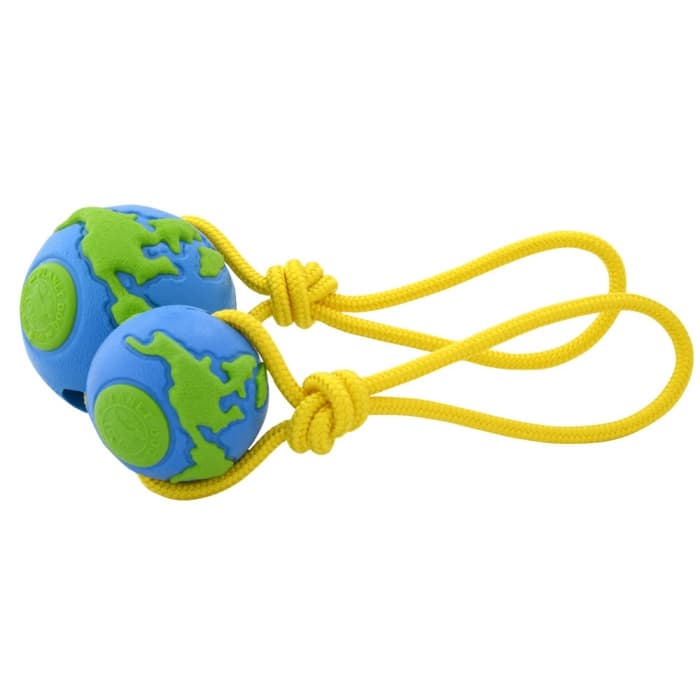 Planet Dog Orbee Ball w/ Rope Blu/Grn