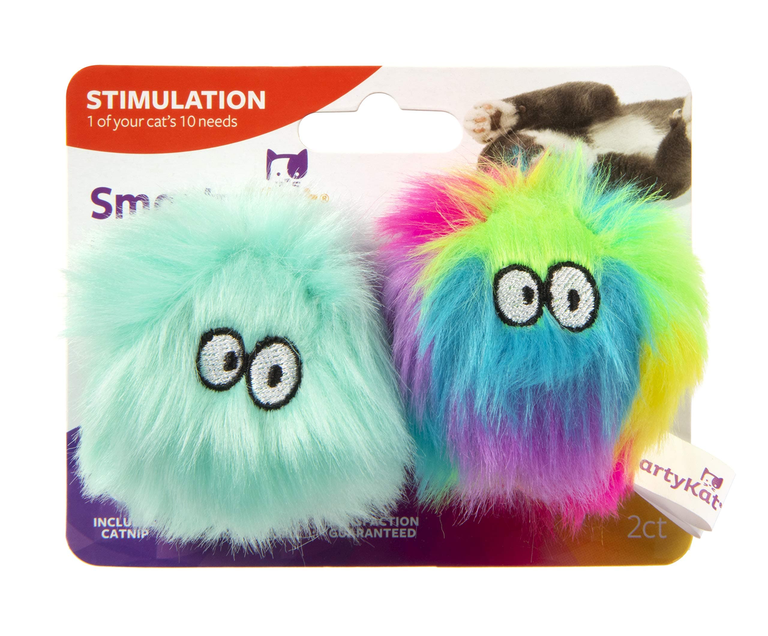 SmartyKat® Fuzzy Friends™ Set of 2 Plush Ball Cat Toys