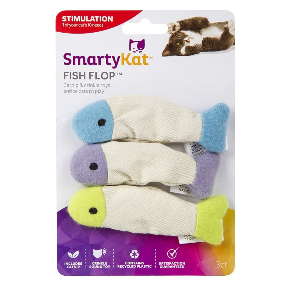 SmartyKat® Fishy Fun™ Crinkle Play Mat Catnip Cat Toy