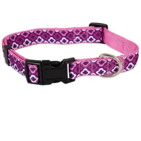 Petmate Aspen Pet Dog Collar 3/4"X14-20" Purple Geo