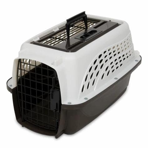 Petmate 2 Door Top Load Kennel 19" Up To 10Lbs (Pearl White/Coffee Grounds)