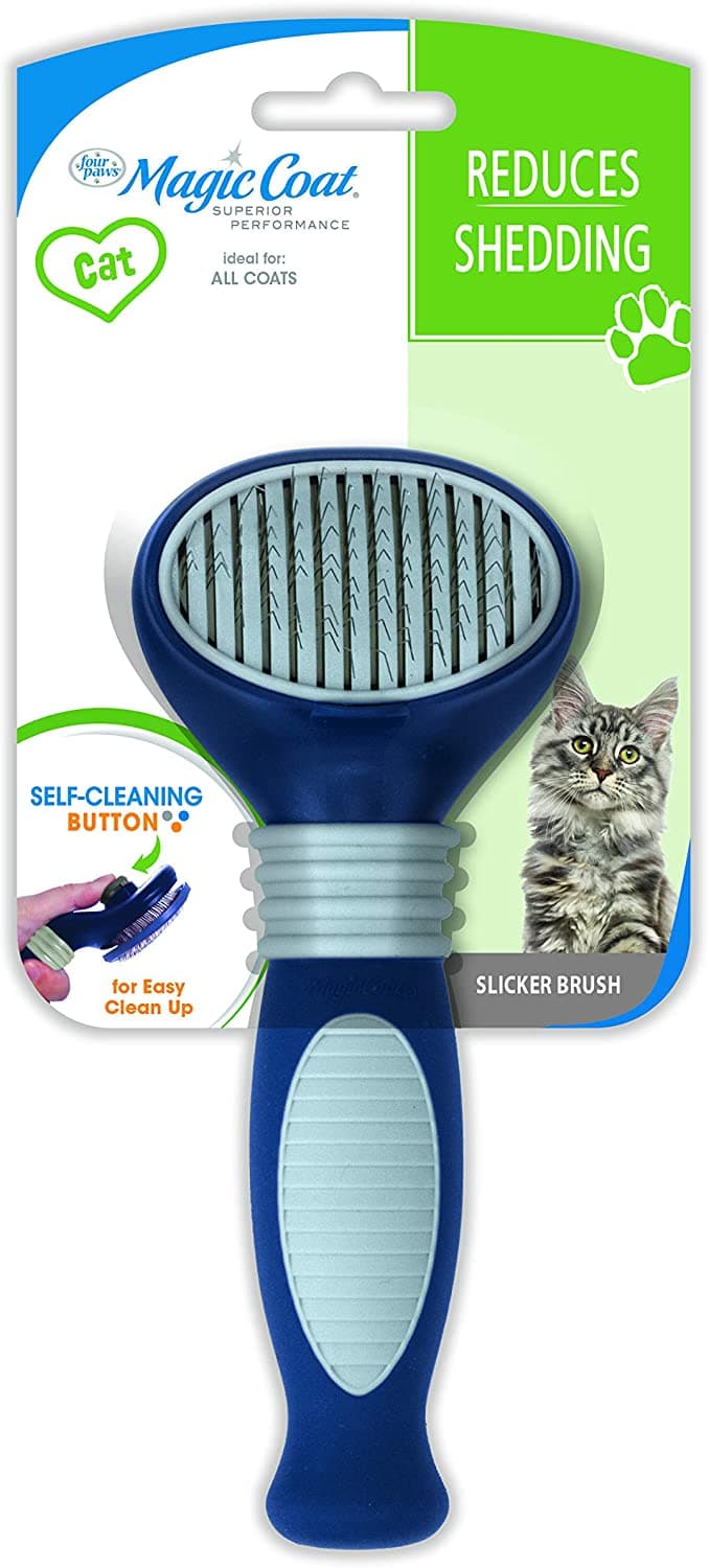 Four Paws Self-Cleaning Slicker Brush - Cat One Size