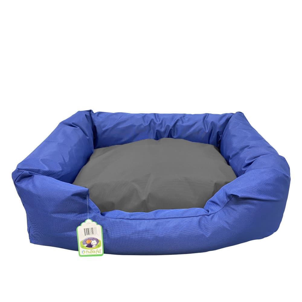 Nutrapet L-75Cm W-59Cm H-17Cm Lounger Bed Navy & Grey M