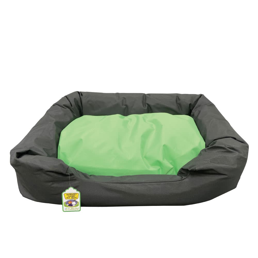 Nutrapet L-86Cm W-65Cm H-19Cm Lounger Bed Black & Green L Dog & Cat beds