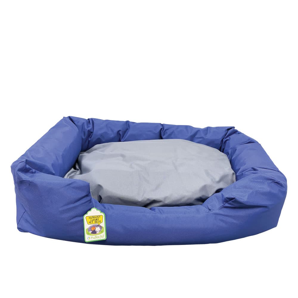 Nutrapet L-86Cm W-65Cm H-19Cm Lounger Bed Navy & Grey L