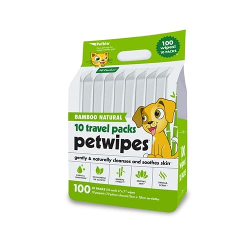 PETKIN Bamboo Travel Pack Wipes- 100 Ct