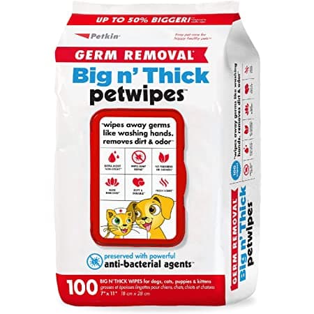 PETKIN Big Germ Pet Wipes - 100 Ct
