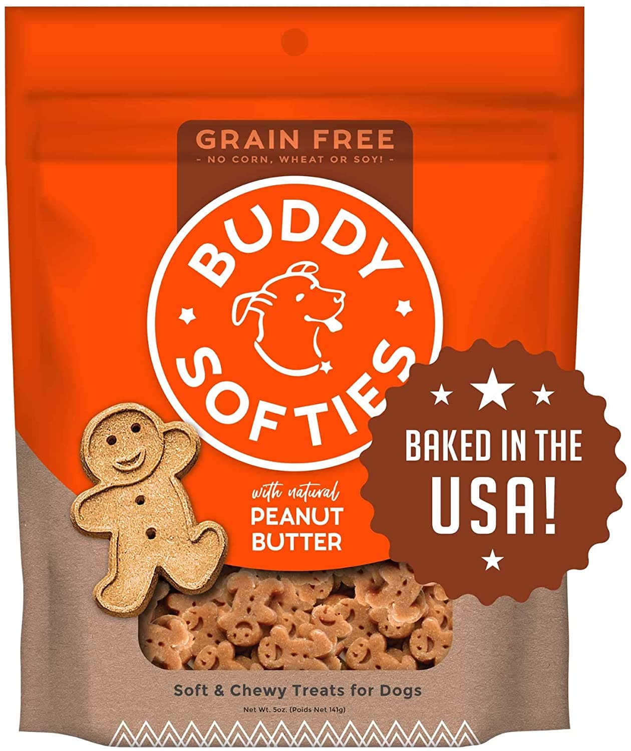 Buddy Biscuits Grain Free Chewy Treats with Peanut Butter - 5 oz.