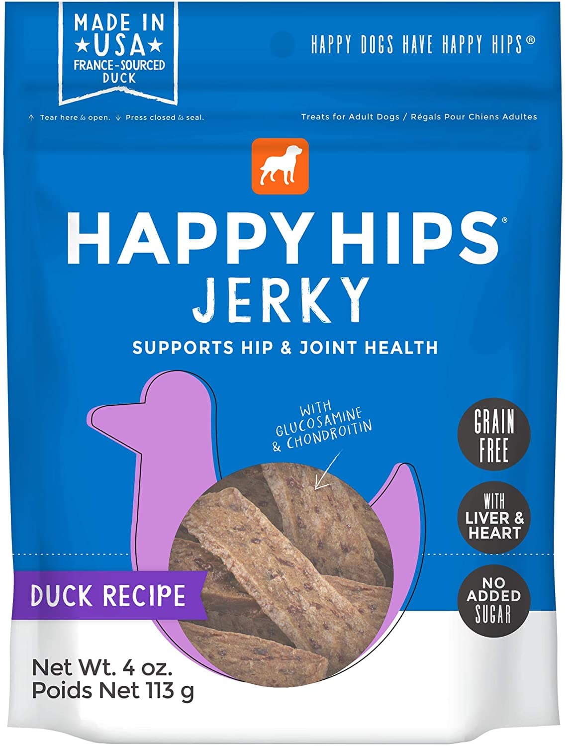 Happy Hips Grain-Free Jerky - Duck - 4 oz.