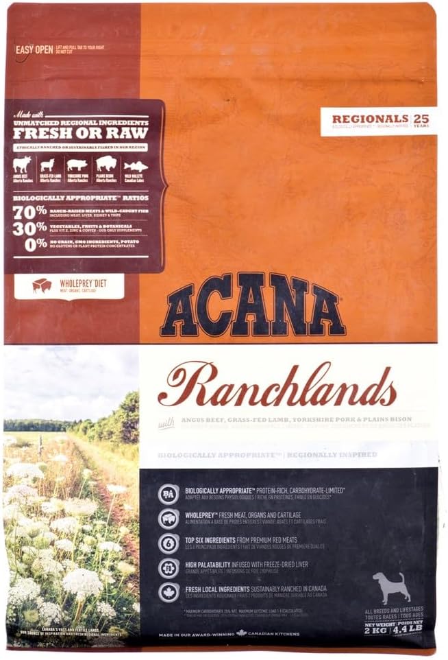 Acana Highest Protein Rachlands Recipe Dry Dog Food - 2Kg