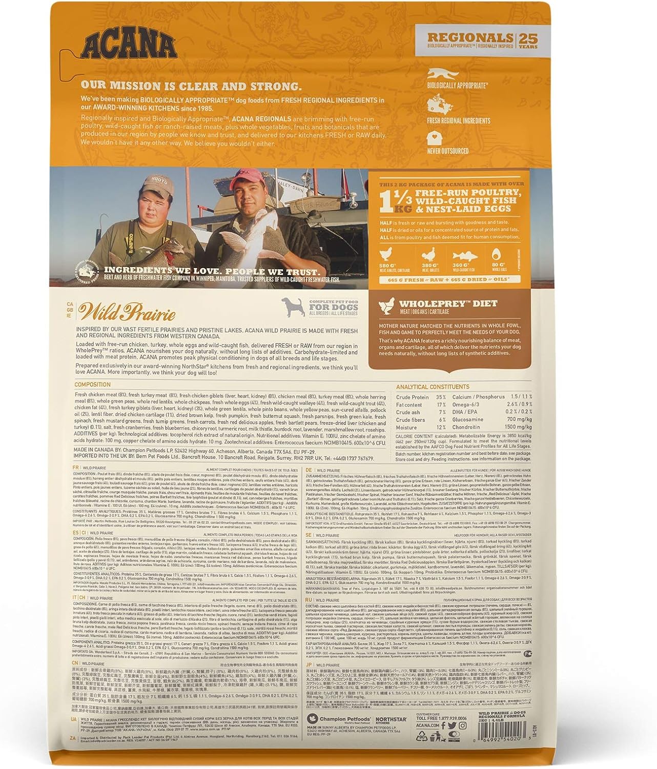 Acana Highest Protein Wild Prairie Recipe Dry Dog Food - 2Kg