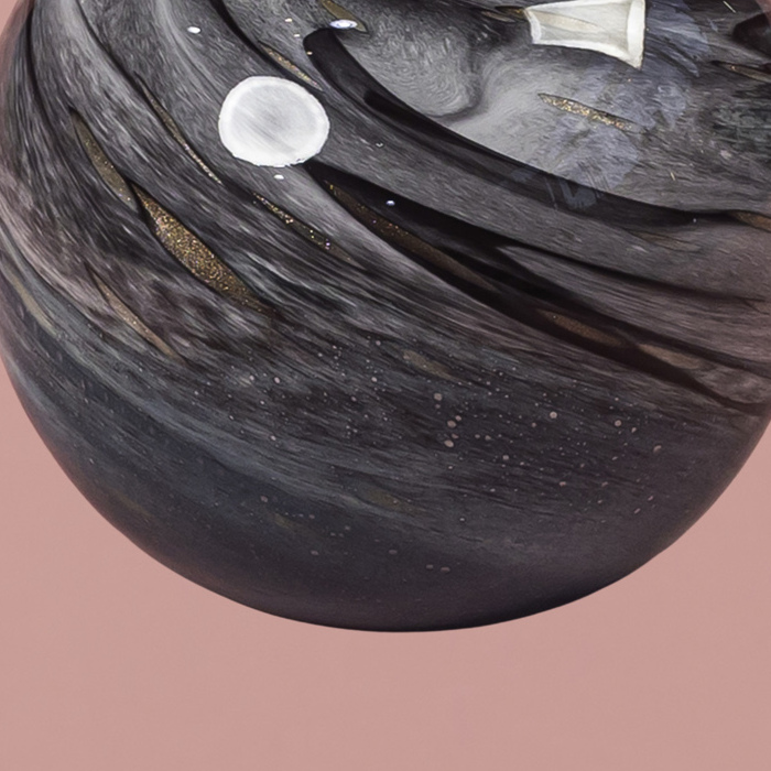 Blue-Black Round Vase