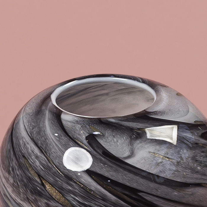 Blue-Black Round Vase