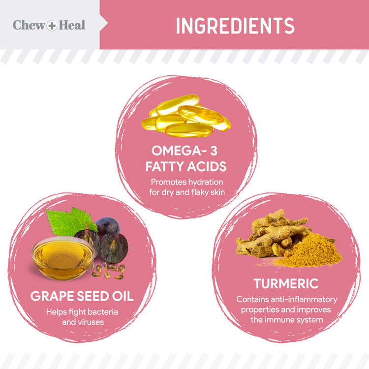 Chew & Heal - Allergy Aid Soft Chew Allergy Supplement for Dogs - 250gm