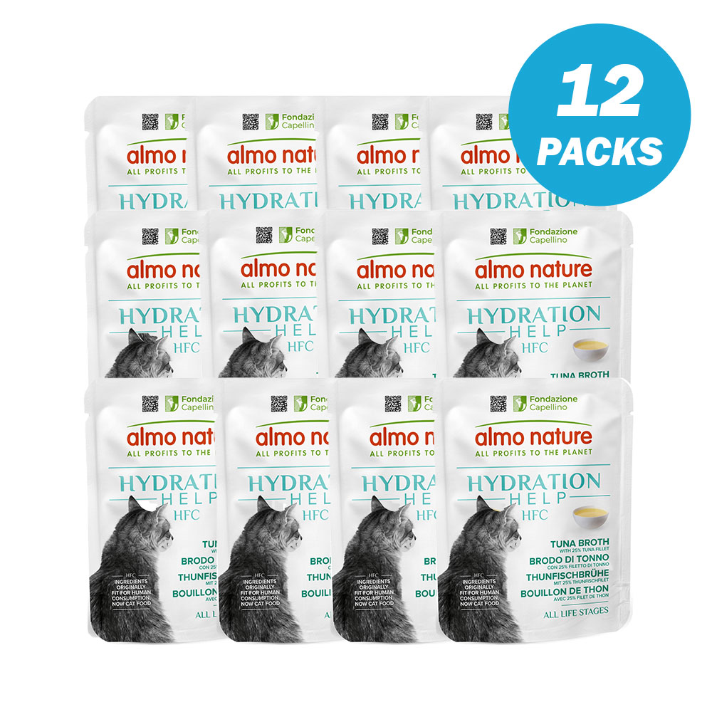 Almo Nature Hydration Help Tuna Broth with Tuna Fillet Wet food 50 g - Pack of 12