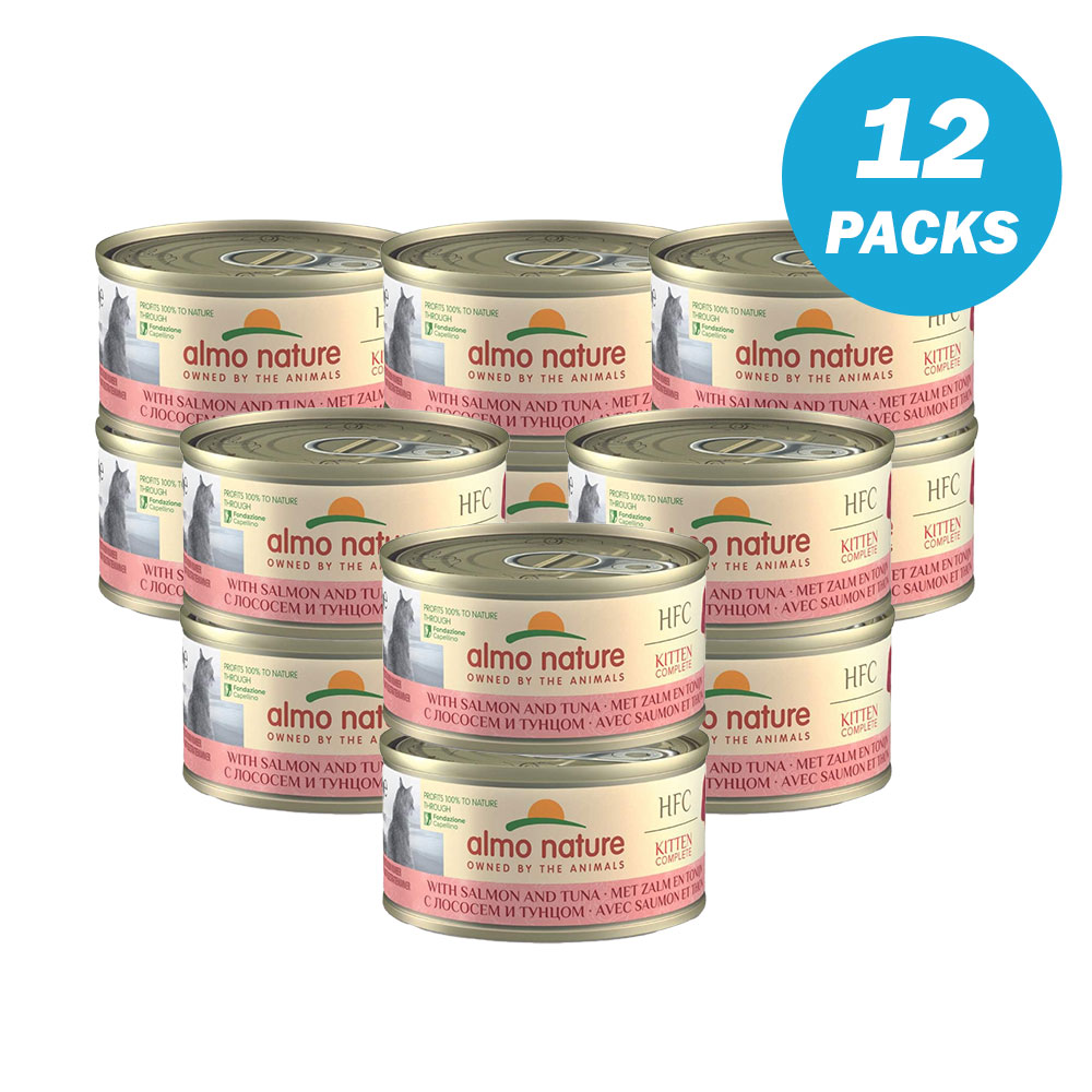 Almo Nature Kitten - Salmon and Tuna Wet food 70 g - Pack of 12