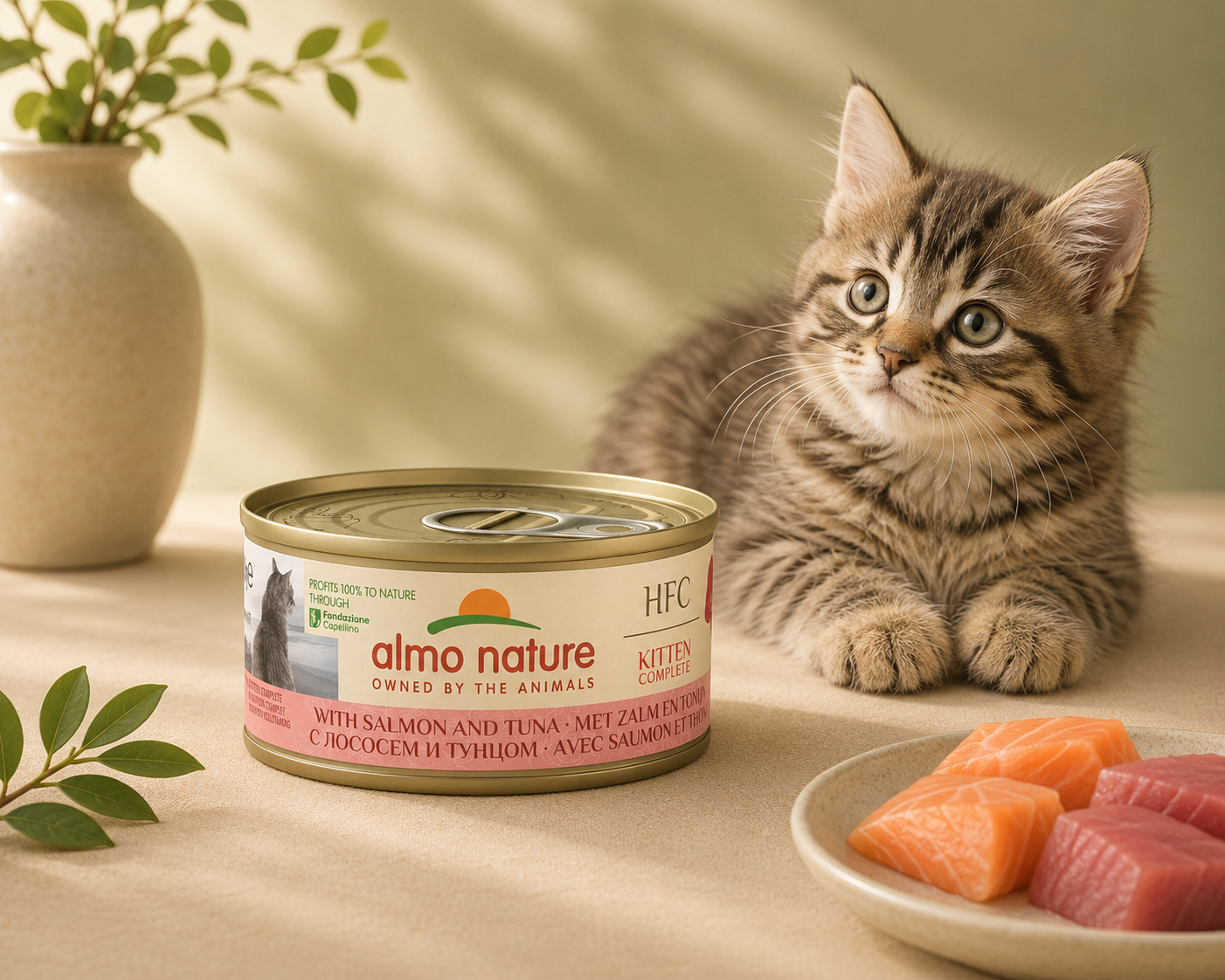 Almo Nature Kitten - Salmon and Tuna Wet food 70 g - Pack of 12