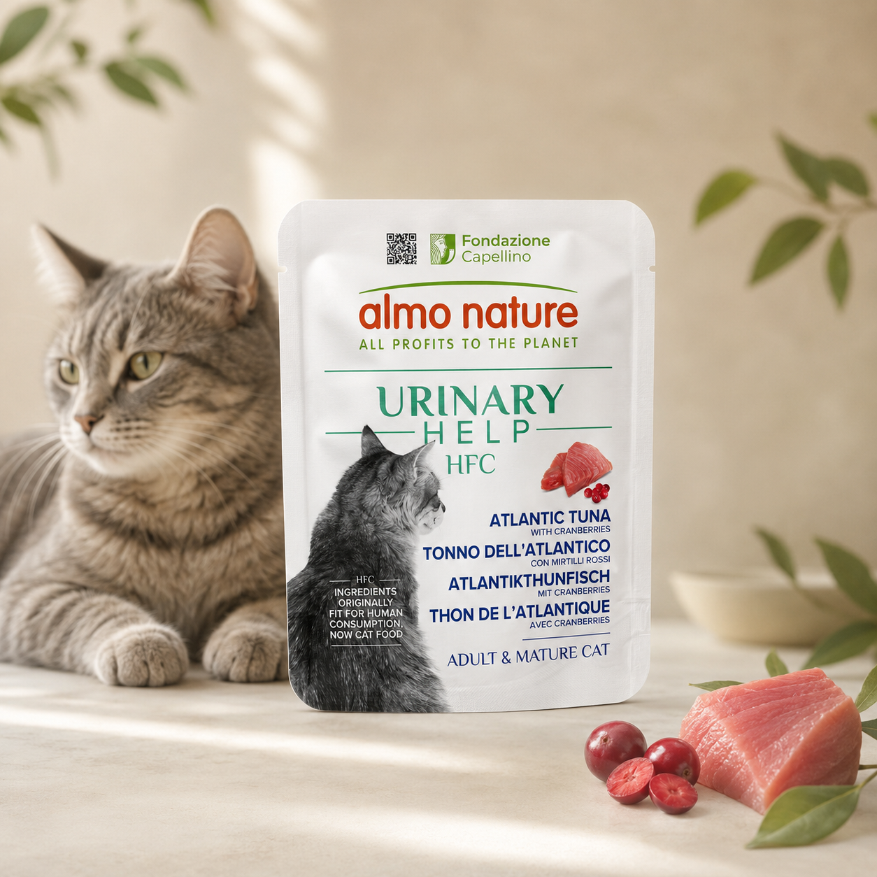 Almo Nature Urinary Help Atlantic Tuna with Cranberries Wet food 50 g - Pack of 12