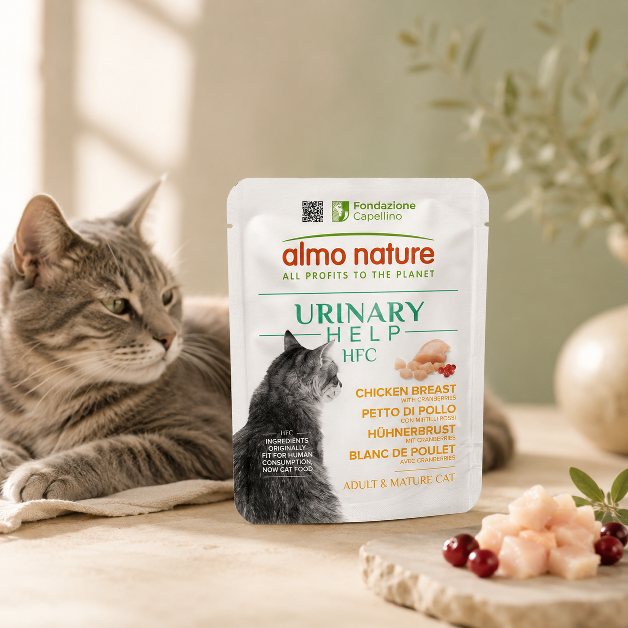 Almo Nature Urinary Help Chicken Breast with Cranberries Wet food 50 g - Pack of 12