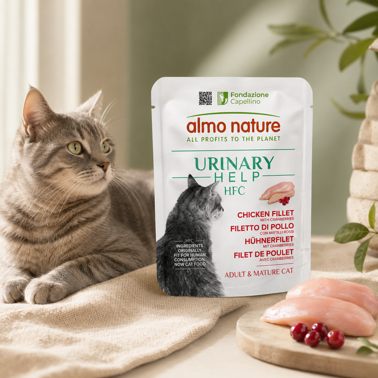 Almo Nature Urinary Help Chicken Fillet with Cranberries Wet food 50 g - Pack of 12