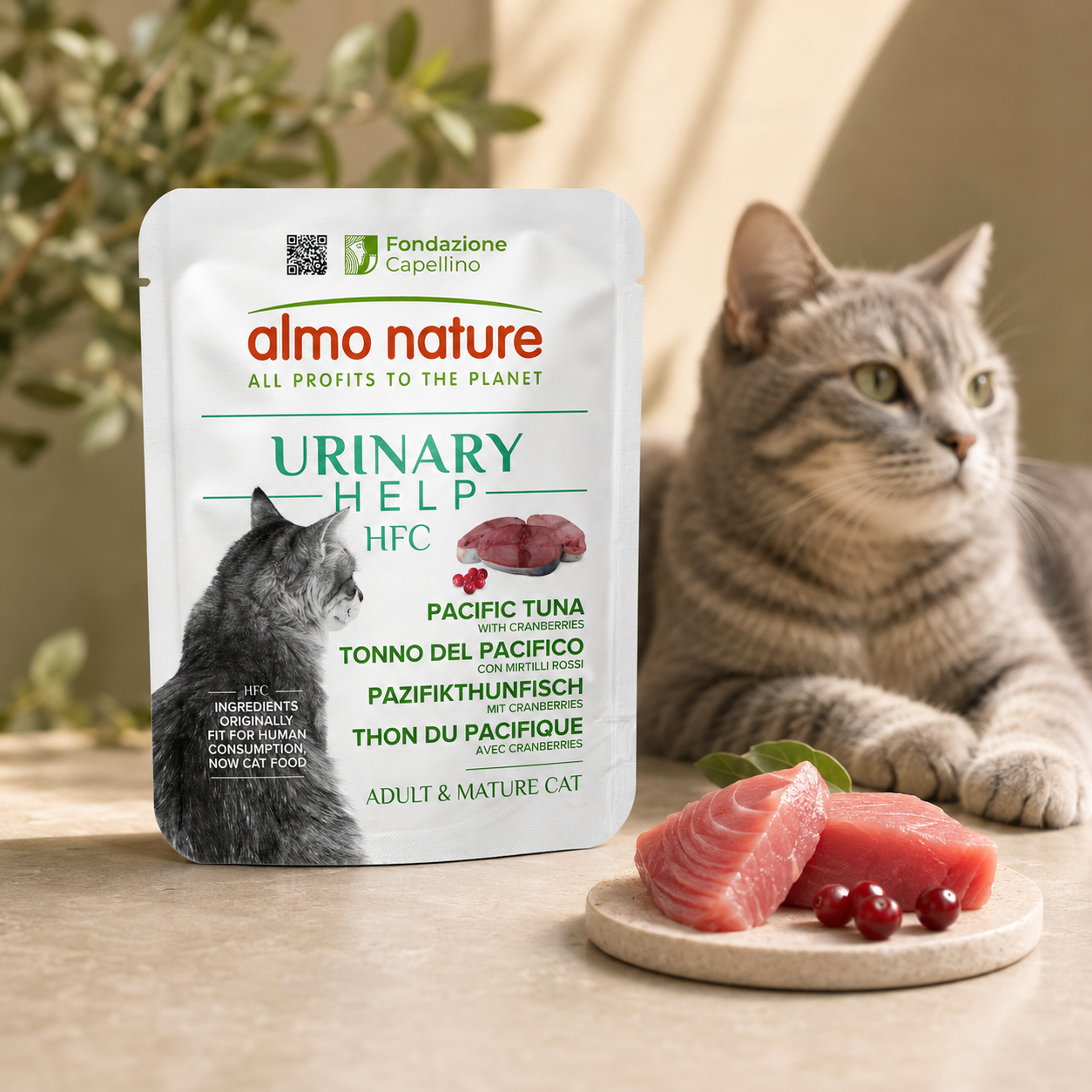 Almo Nature Urinary Help Pacific Tuna with Cranberries Wet food 50 g - Pack of 12