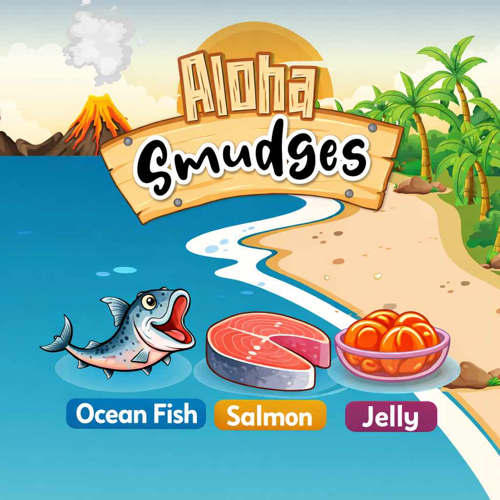Aloha Smudges Ocean Fish & Salmon Adult Cat wet food in Jelly 85g Pouch Pack of 12