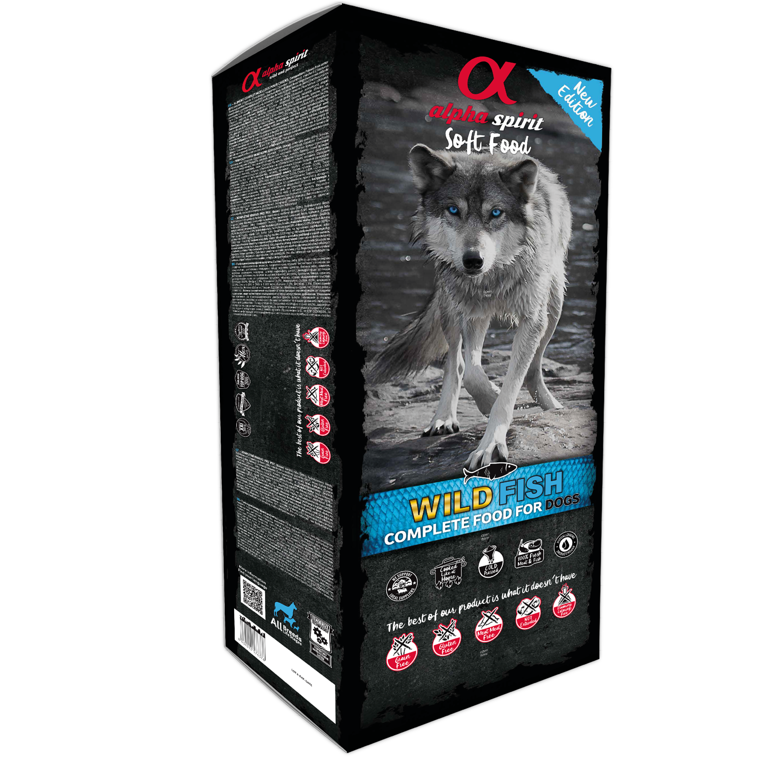Alpha Spirit Soft Food for Adult Dogs WILD FISH - 9 kg Box (45 trays x 200g)