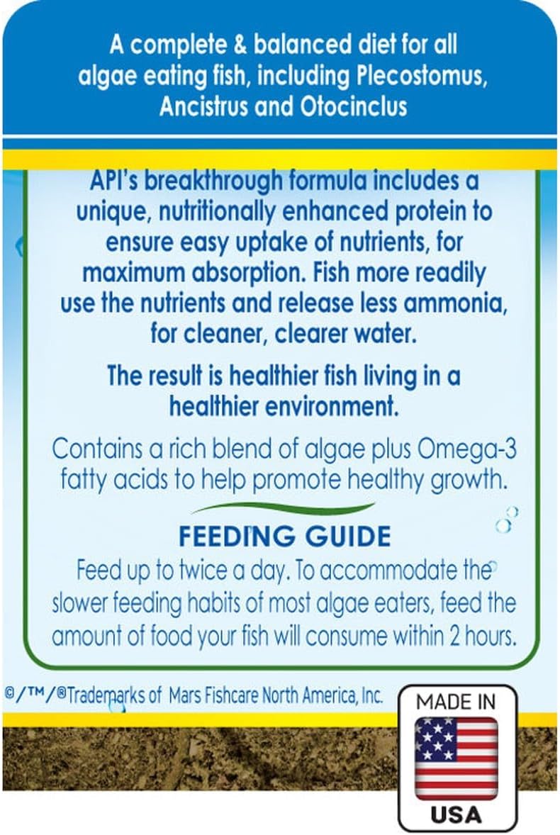 API Algae Eater Wafers Fish Food 3.7 oz