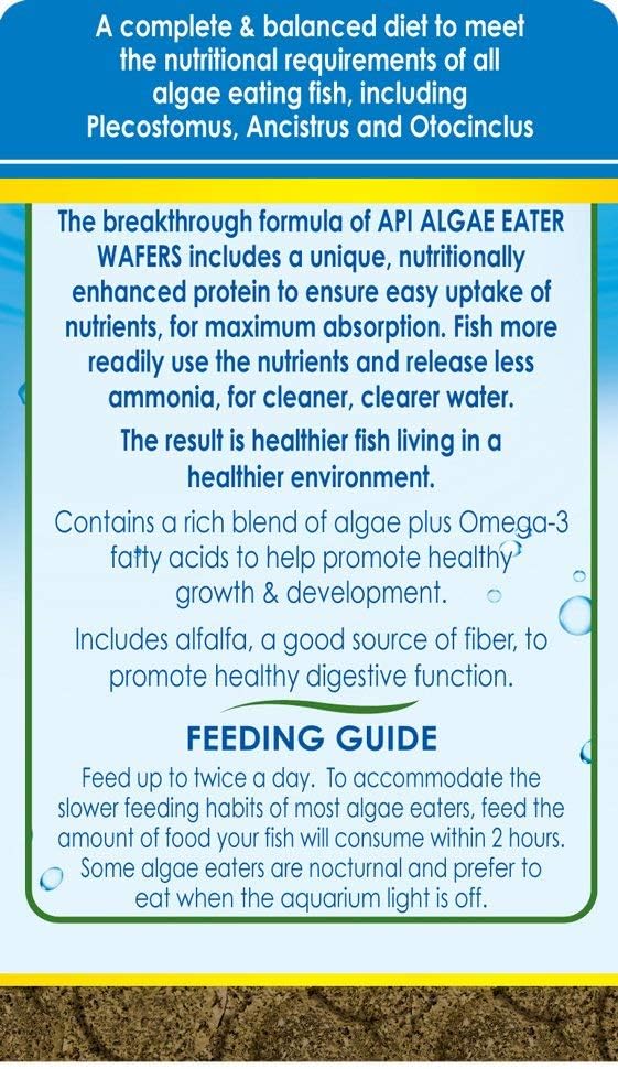 API Algae Eater Wafers Fish Food 6.4 oz