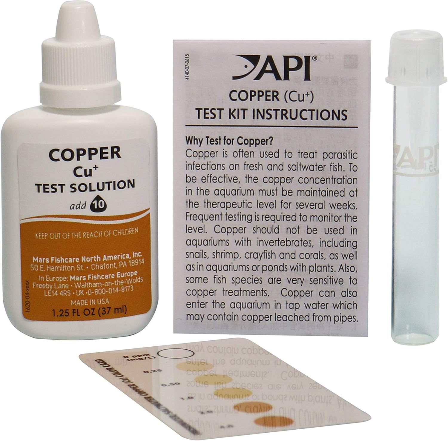 API Copper Cu+ Freshwater & Saltwater Aquarium Test Kit, 90 count