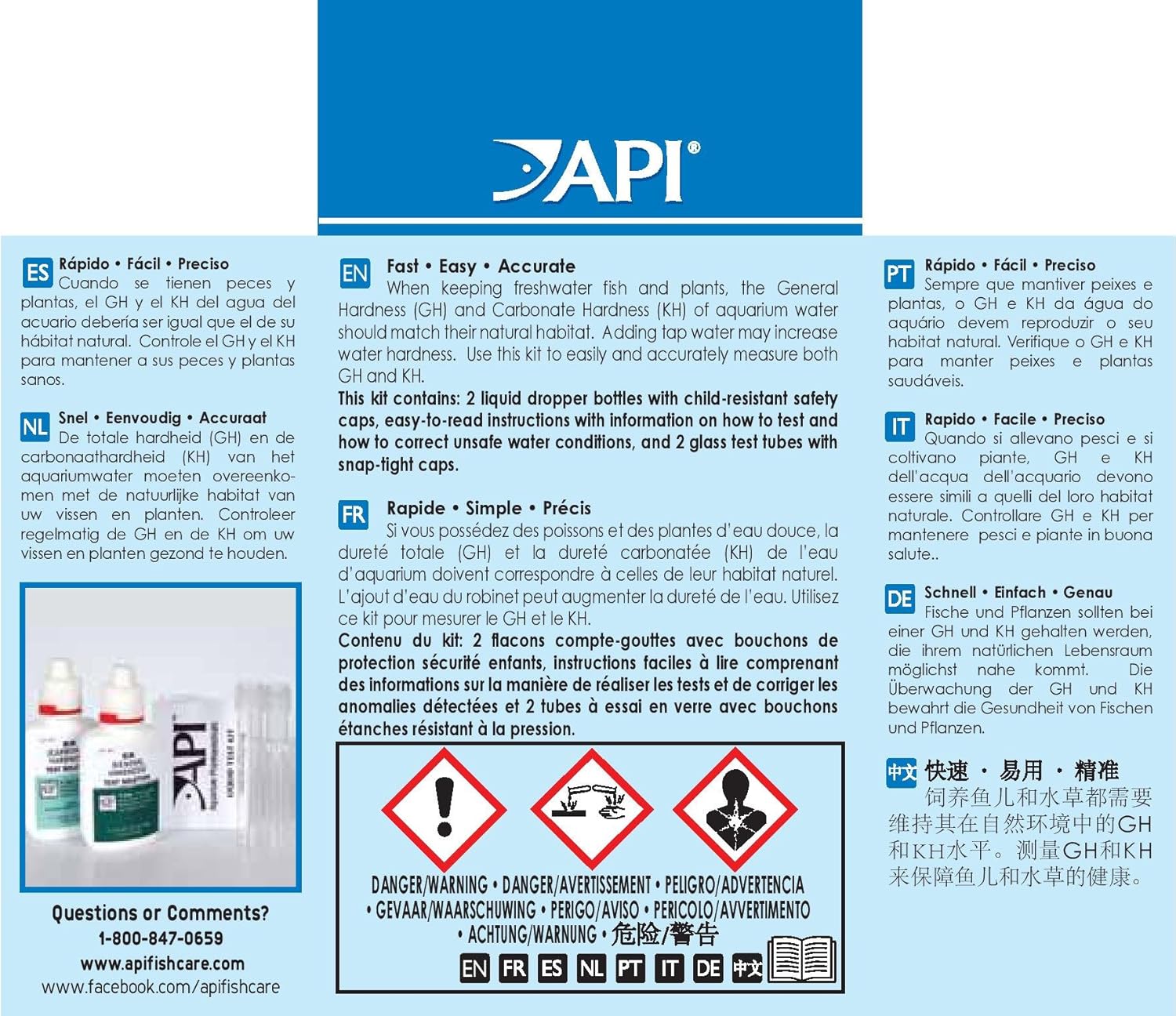 API Gh & Kh General & Carbonate Hardness Test Kit