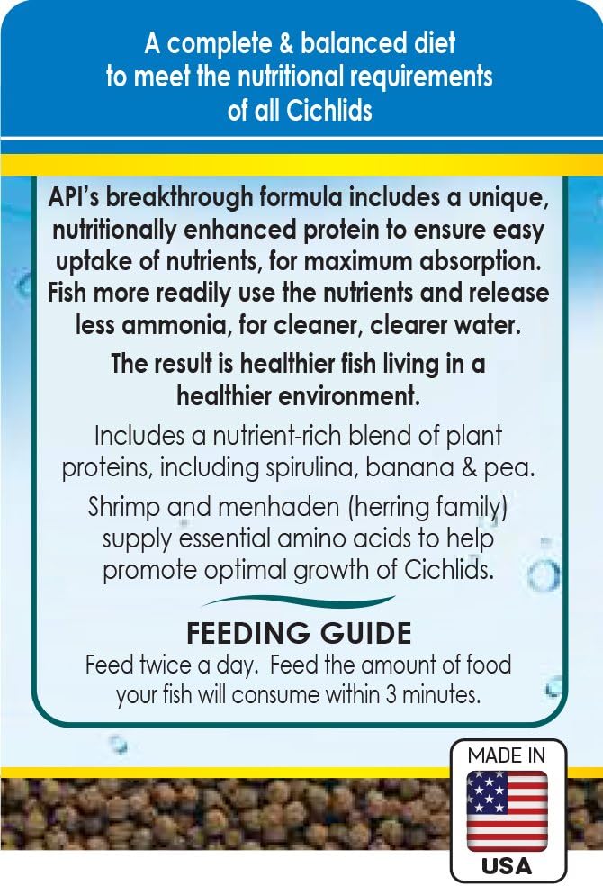 API Pellets Cichlid Fish Food 2.5 oz