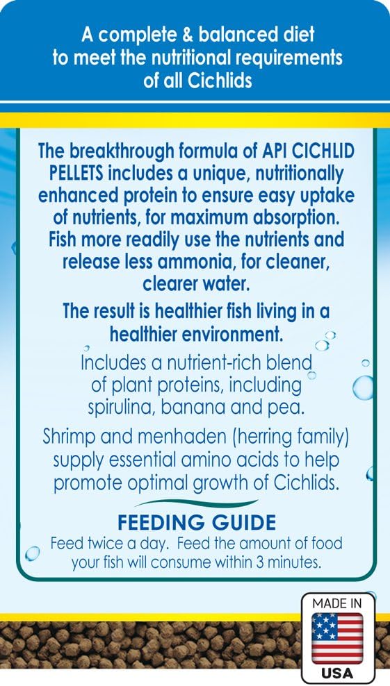 API Pellets Cichlid Fish Food 4.2 oz