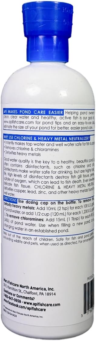 API Pond Chlorine & Heavy Metal Neutralizer 16 oz