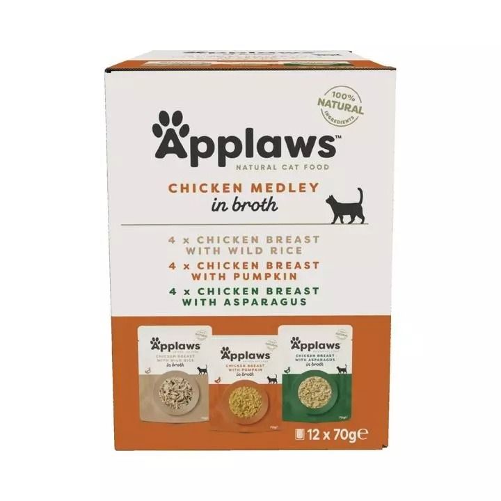 Applaws Chicken Multipack Adult Wet Cat Food Pouch 12 x 70g