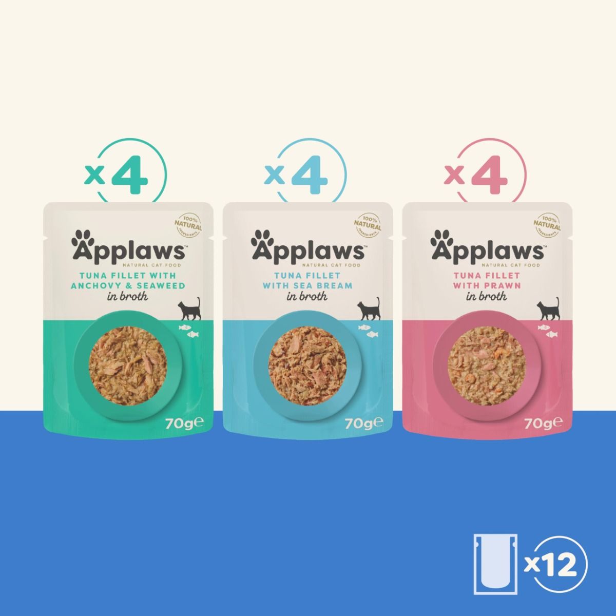 Applaws Fish Multipack Adult Wet Cat Food Pouch 12 x 70g