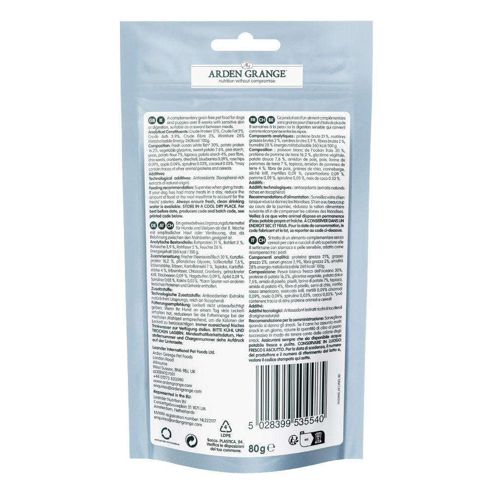 Arden Grange Ocean Fish Sensitive Dog Treats 80g
