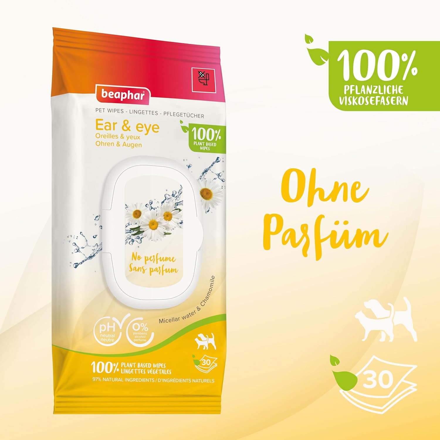 Beaphar Pet Wipes Ear & Eye (30 Wipes)