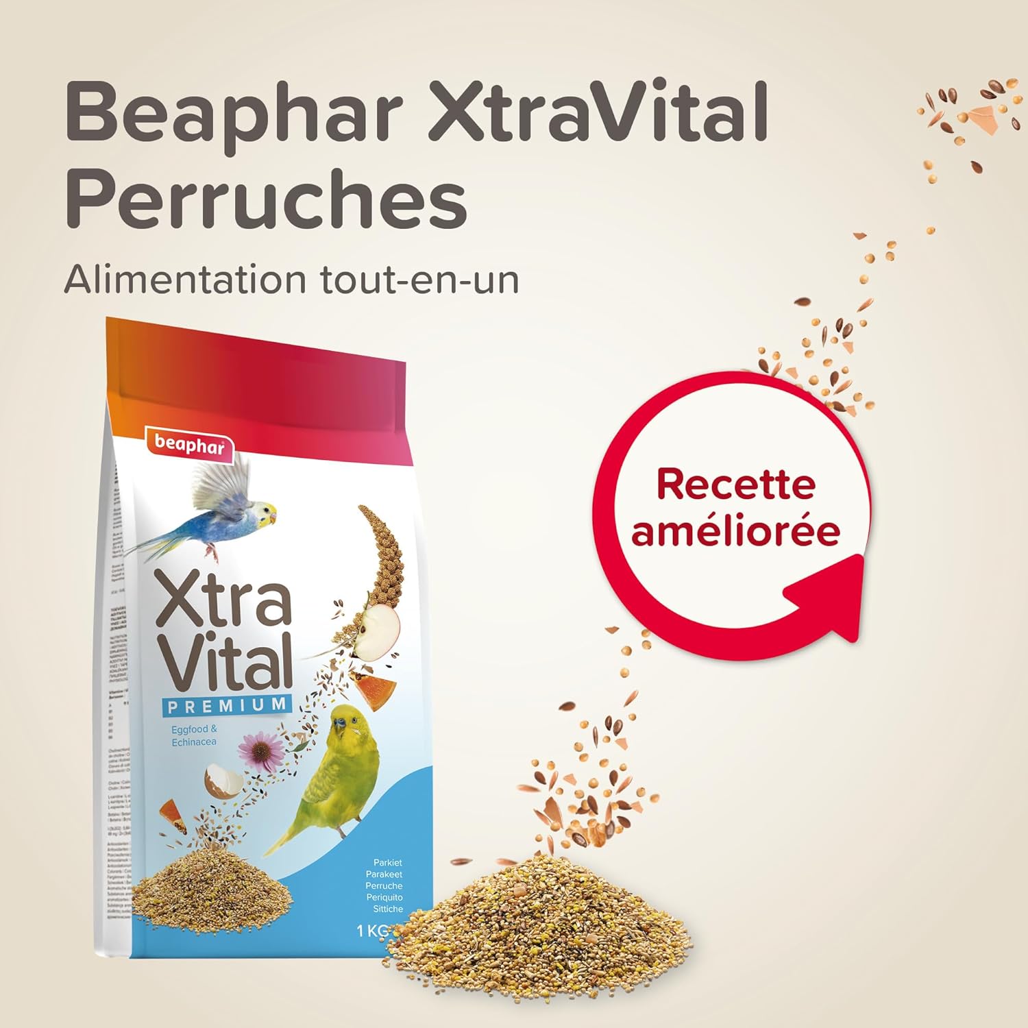 Beaphar XtraVital Parakeet Complete Bird Food 1 kg