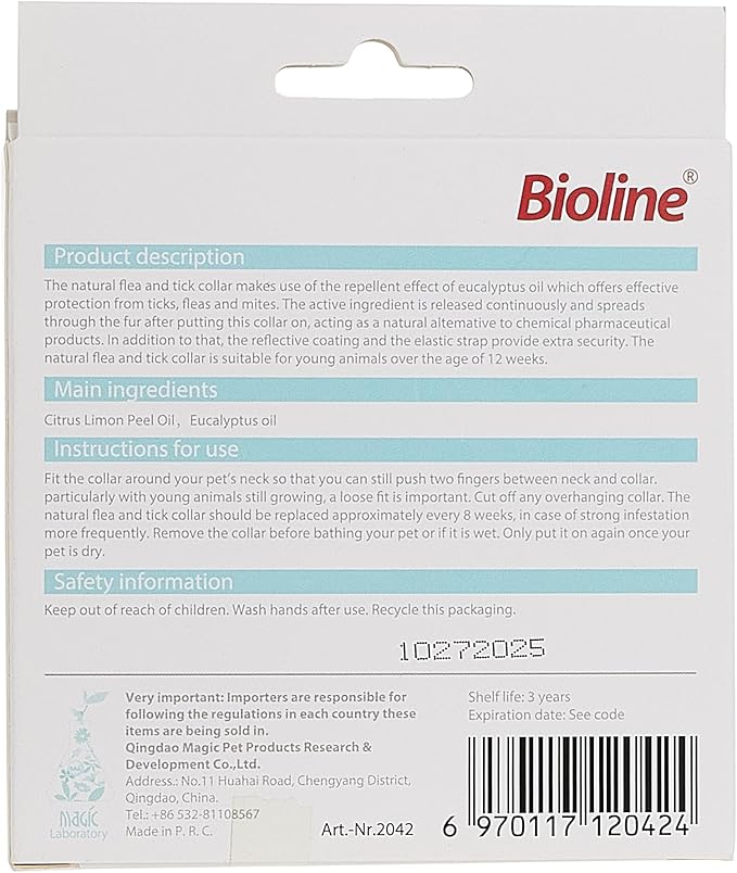 Bioline Flea And Tick Collar For Dogs - 60Cm[Length - 60Cm, Weight - 34G]