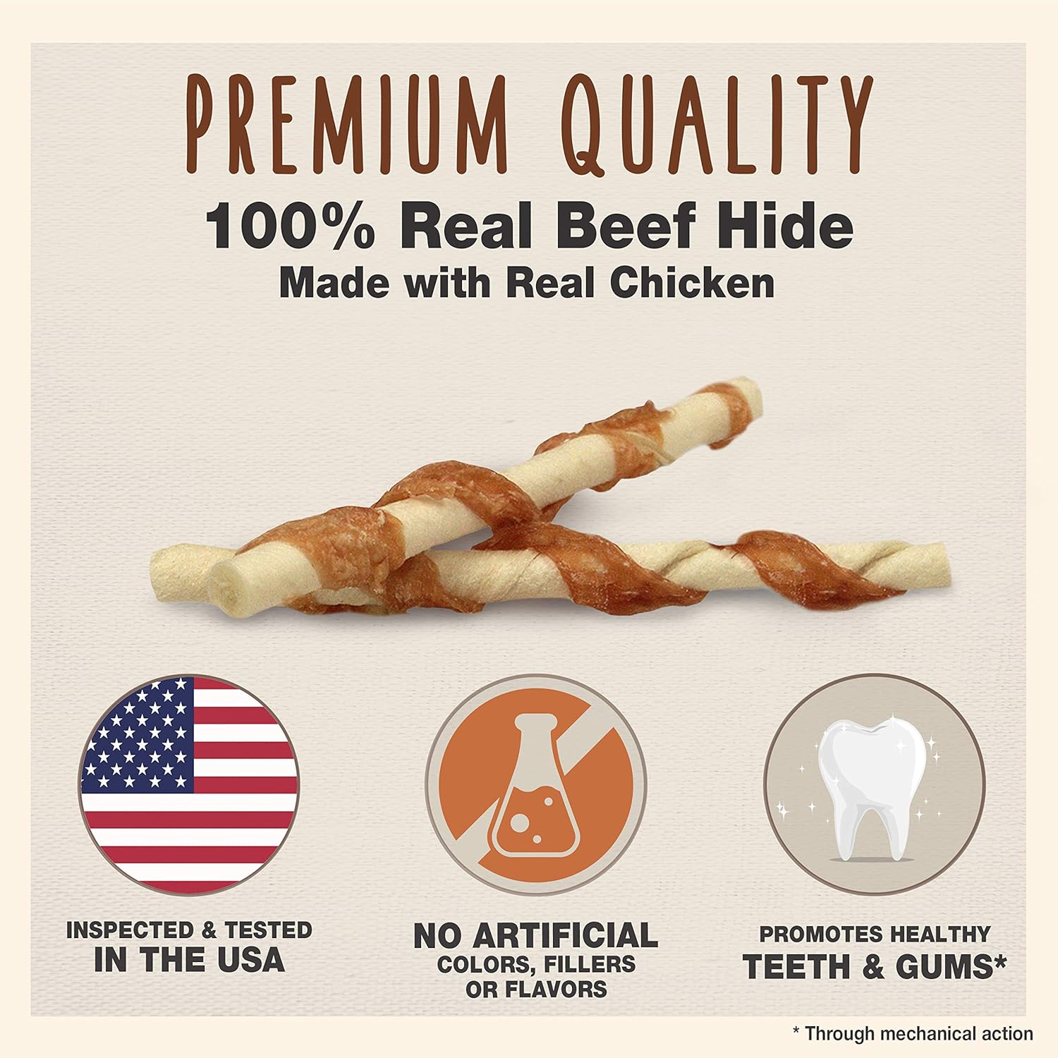 Cadet 14 pk. Beef Hide (Rawhide) and Chicken Twists Dog Treats & Chews