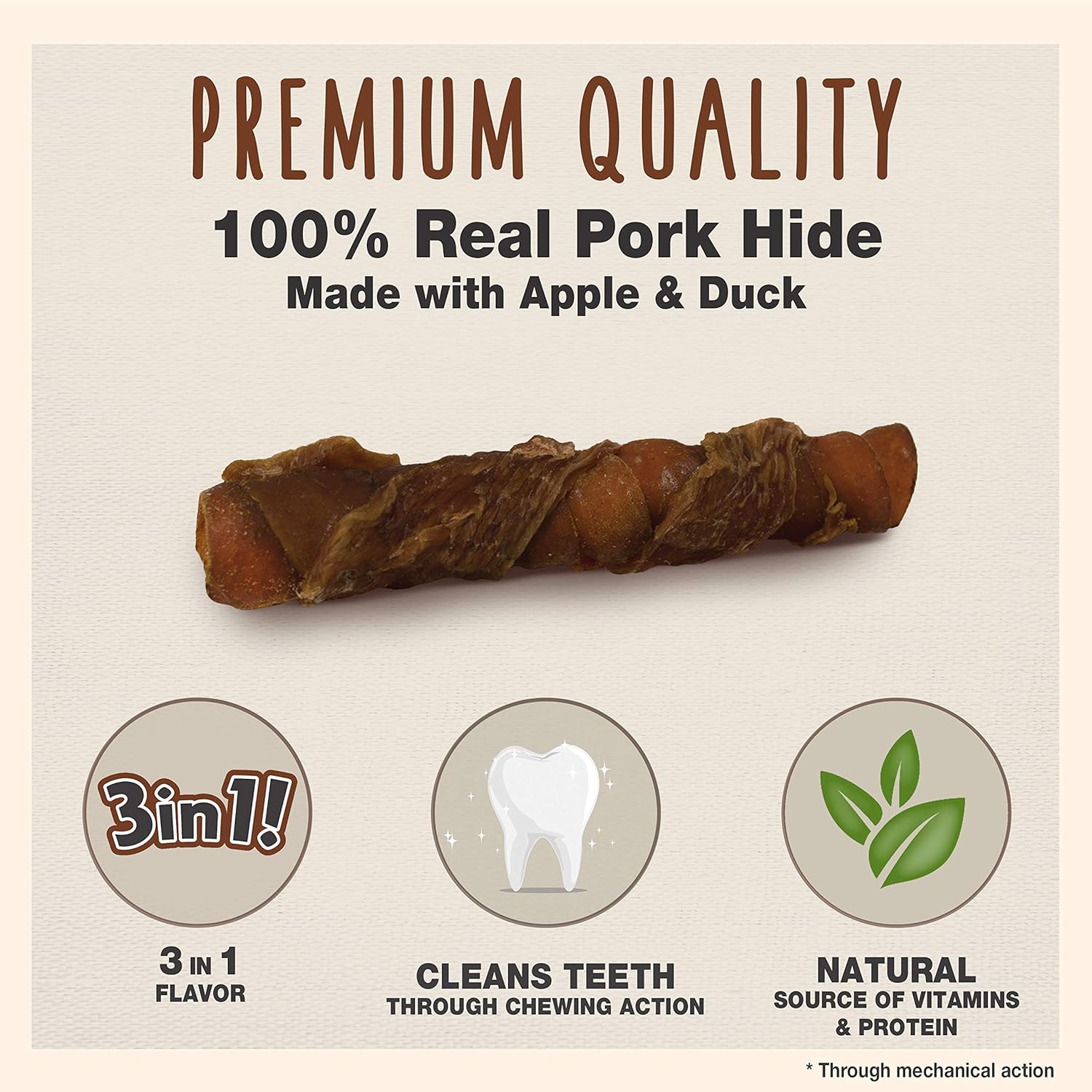 Cadet 6 pk. Duck & Apple Triple Chew Treat Dog Treats & Chews