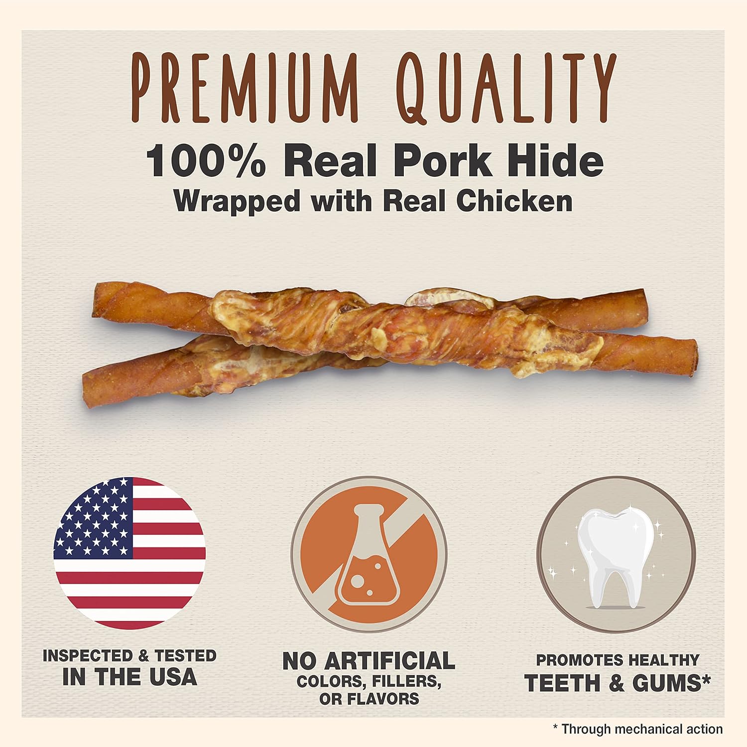 Cadet Pork Hide & Chicken Twists 22pk Dog Treats & Chews