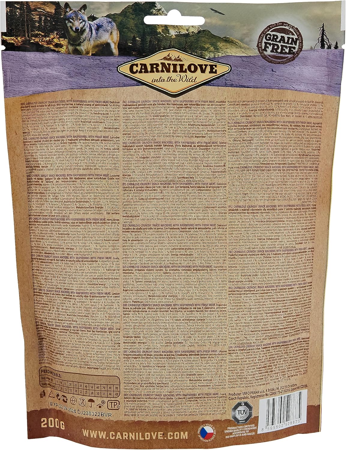 Carnilove Mackerel with Raspberries Crunchy Snack for Dogs 200g