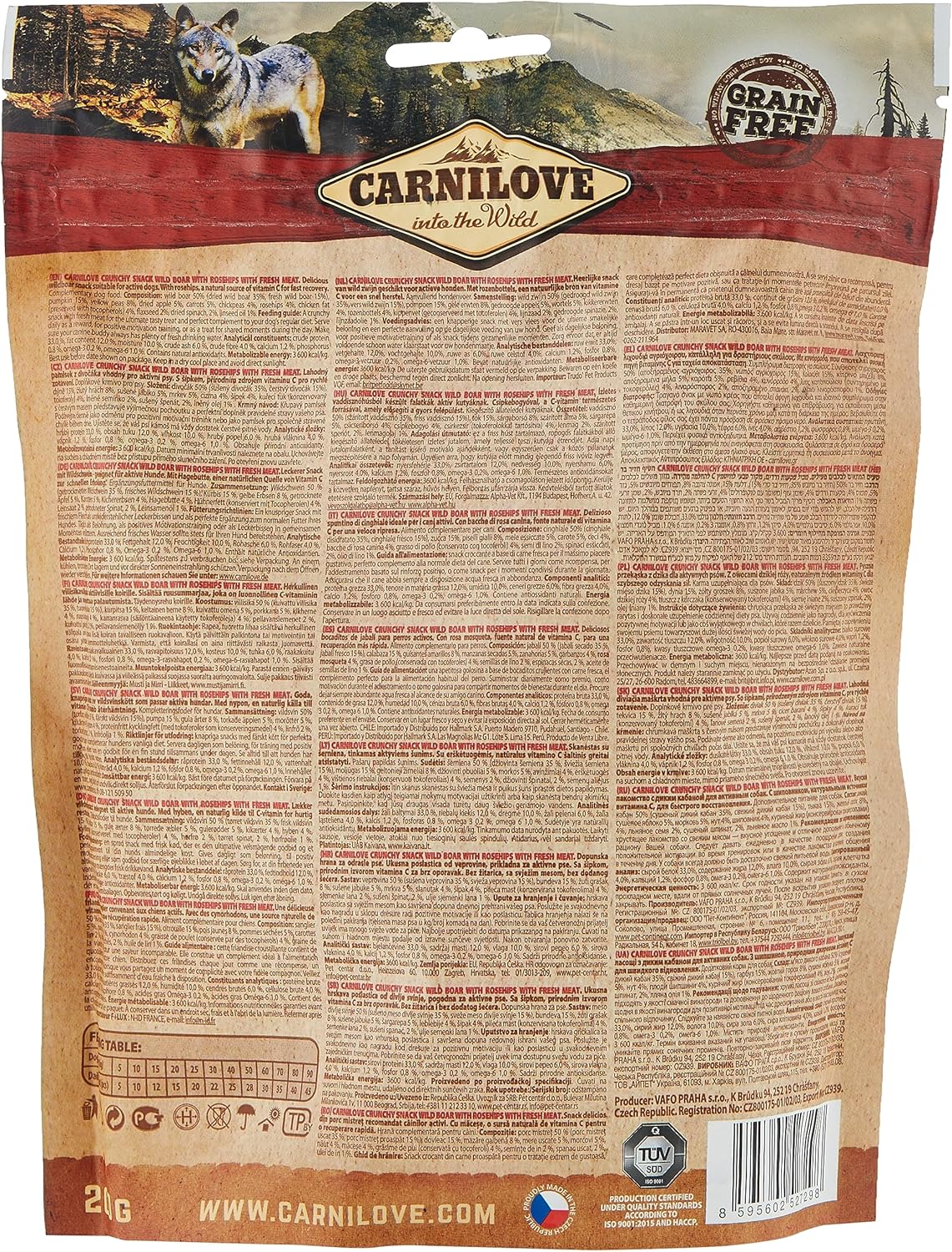 Carnilove Wild Boar with Rosehips Crunchy Snack for Dogs 200g