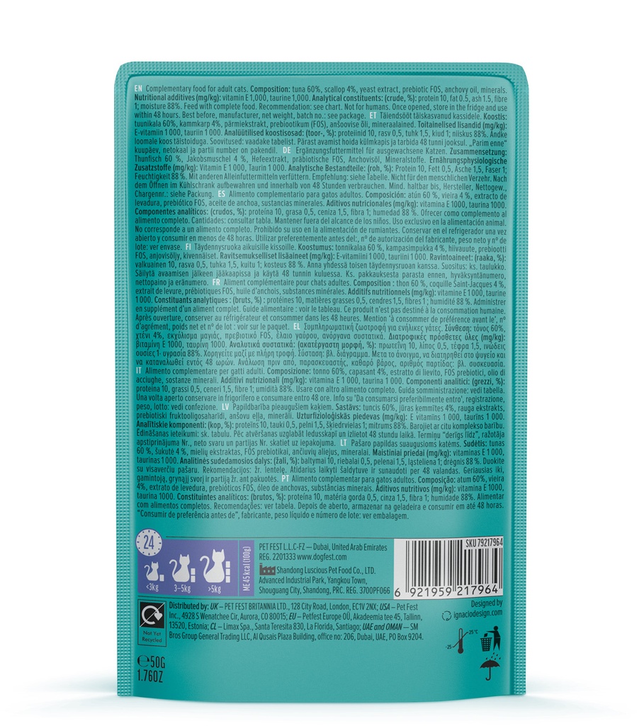 Cat Fest Meal No 4 Cat Food in Jelly-Tuna With Scallop 50g