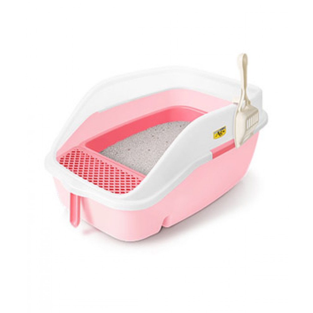 Catidea Luxury Hooded Cat Litter Station With Sifter-Pink - Tray Only