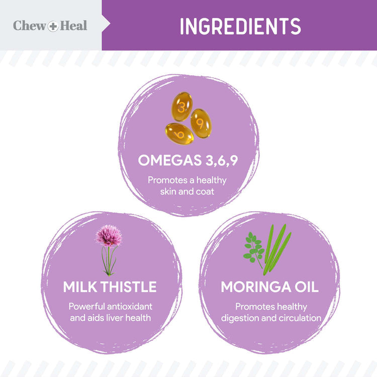 Chew & Heal - Milk Thistle Tincture with Moringa Oil & Salmon Oil Liquid Kidney & Liver Health Supplement for Dogs(4oz)- 250gm