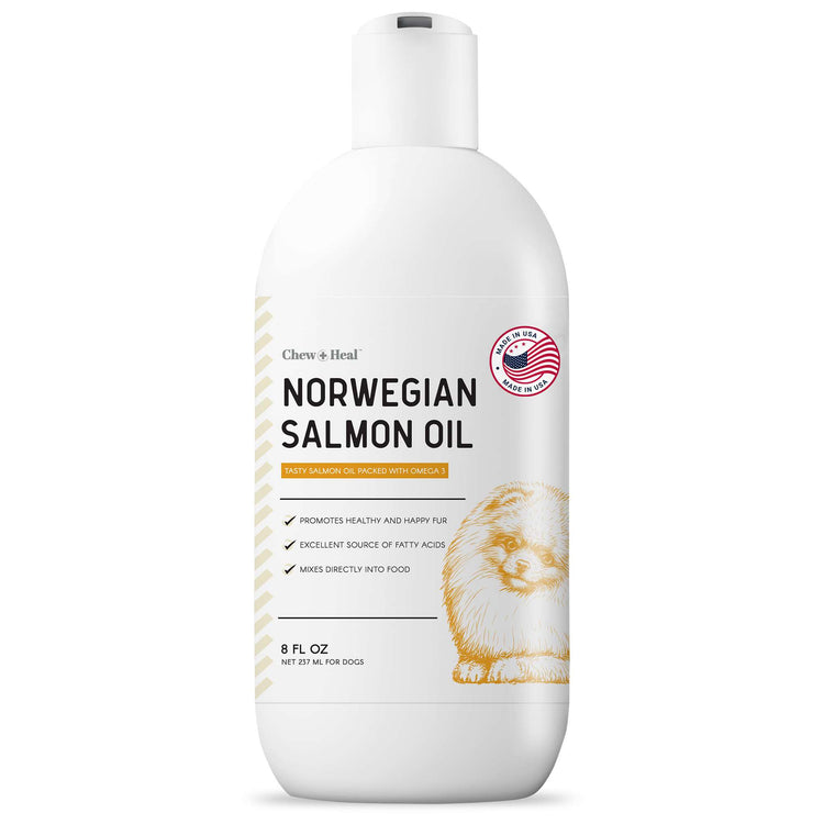 Chew & Heal - Norwegian Salmon Oil Skin & Coat Supplement for Dogs & Cats(32oz)- 250gm