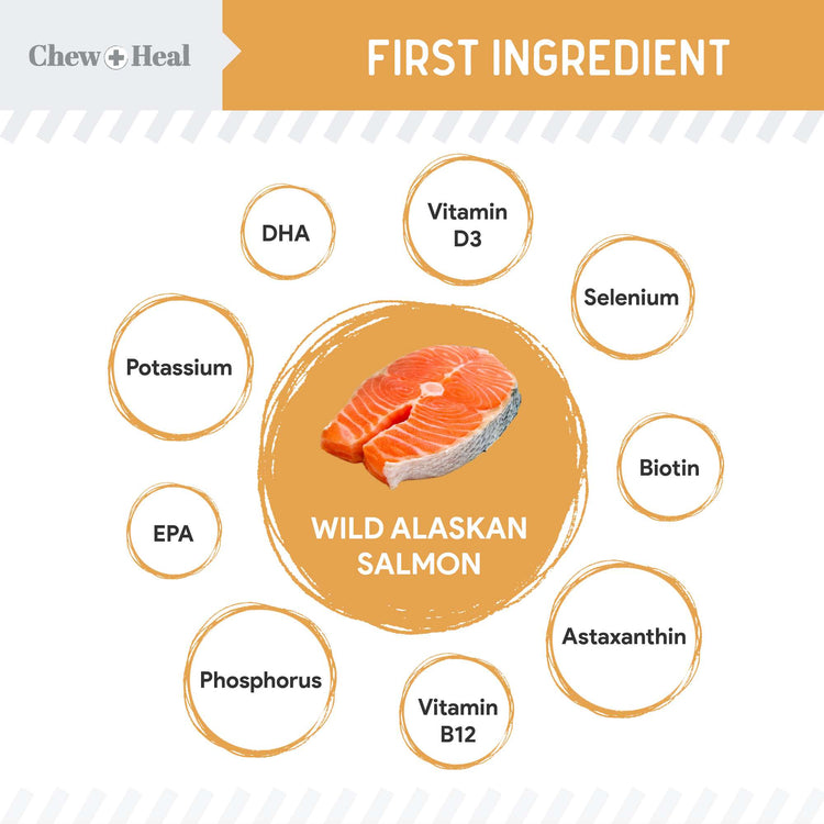 Chew & Heal - Wild Alaskan Omega Skin + Coat Salmon Soft Jerky Dog Treats- 250gm